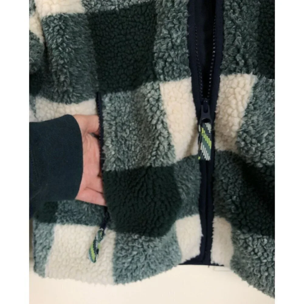 J.Crew Kids Zip-up Sherpa Jacket Boys Large Outdoor Outerwear Cabin Warm Cozy